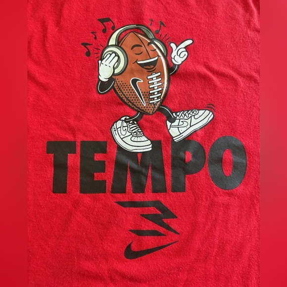Boys Nike T Shirt Football Tempo Red Short Sleeve - Picture 2 of 4